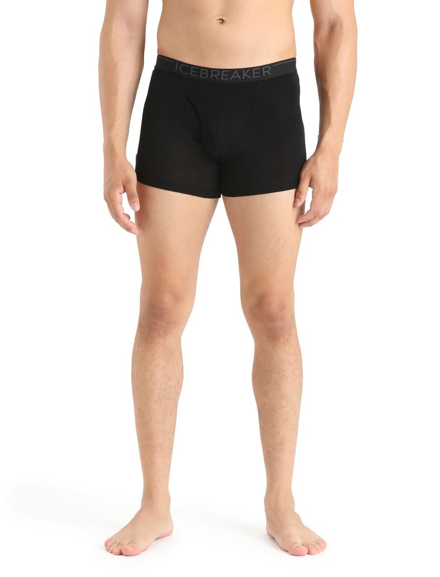 Icebreaker Merino 175 Everyday Thermal Boxers With Fly Miesten Alusvaatteet Mustat | FI 1293VRWD